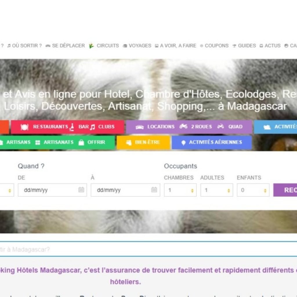 Booking  Hotel  Madagascar vient de passer le cap des 300 adresses sur son site.