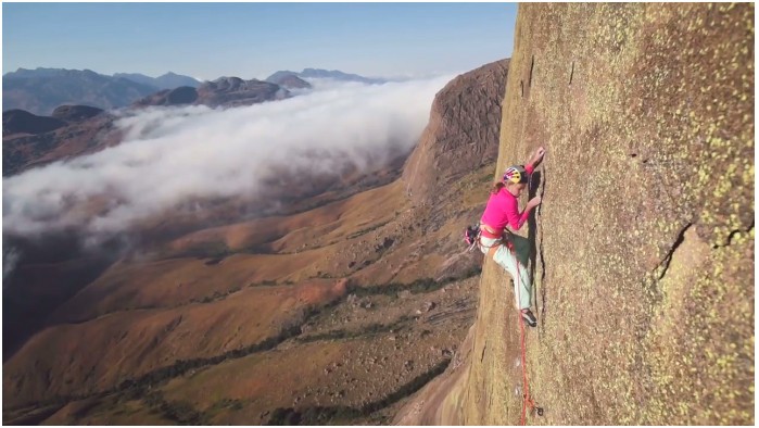 The American climber Sasha DiGuilian became the first woman to climb the Massif Tsaranoro