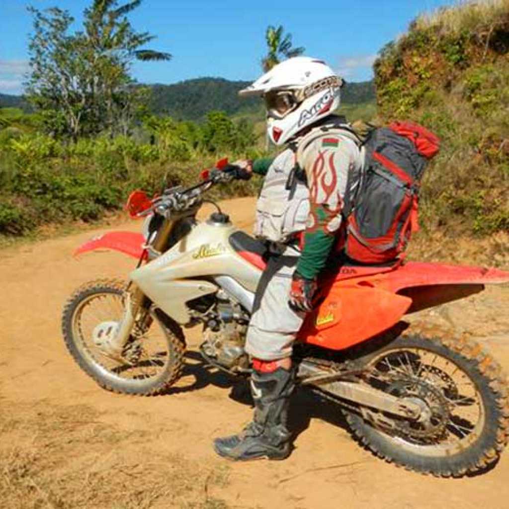 Enduro motorcycle trial in Madagascar